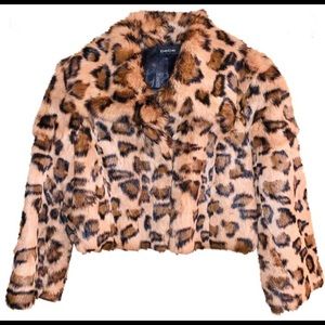 NWOT Bebe Fur Bolero Jacket-Leopard Print